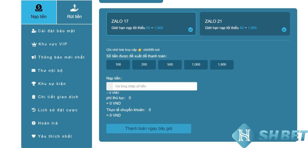 Cách thức nạp tiền qua Zalo pay